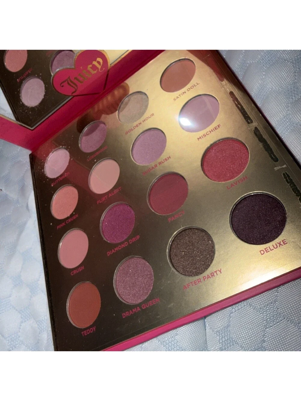 Juicy Couture Rhinestone Eyeshadow Palette Mirror Pink Makeup Collector Gift